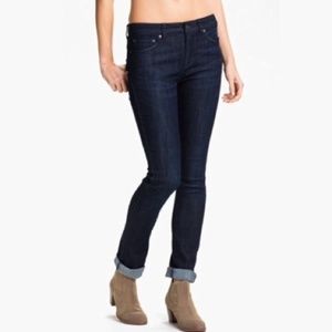 Free People DARK WASH Skinny Stretch Blue Jeans 26